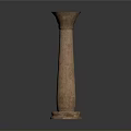 Ancient Stone Column With Intricate Carved Details In Classical Architectural Design 3d model