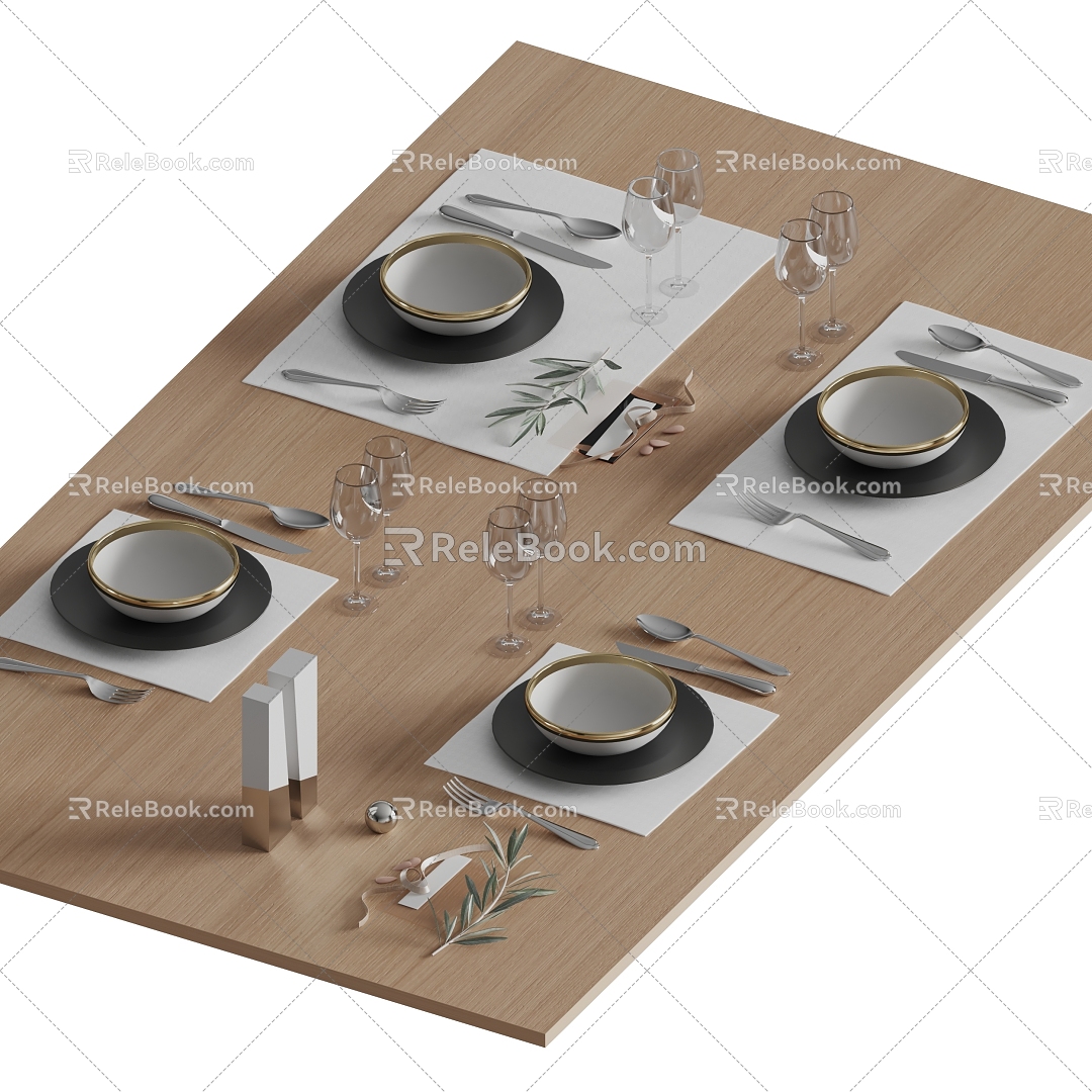 Modern tableware bowls 3d model