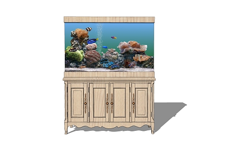 Jane European Fish Tank Display Cabinet Storage Cabinet Decorative Cabinet Low Cabinet 3d model