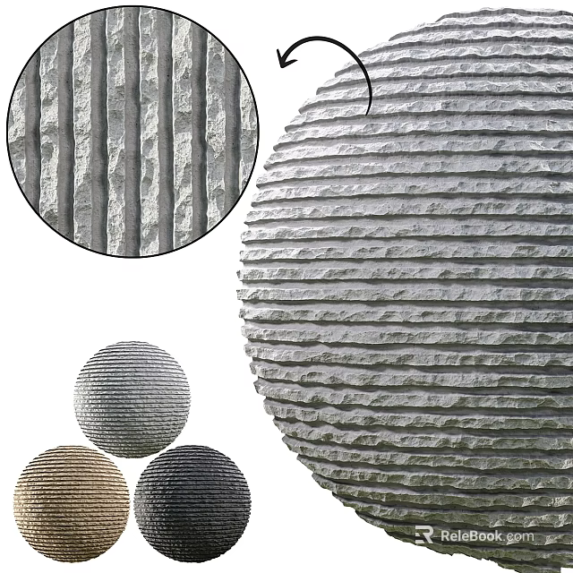 Textured Spherical Building Components With Striped Patterns And Neutral Tones 3d model 