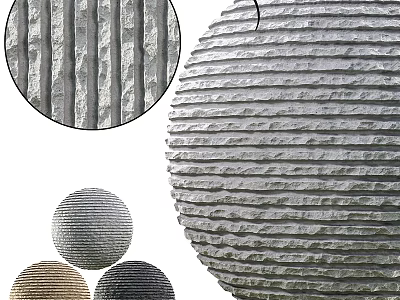 Textured Spherical Building Components With Striped Patterns And Neutral Tones 3d model