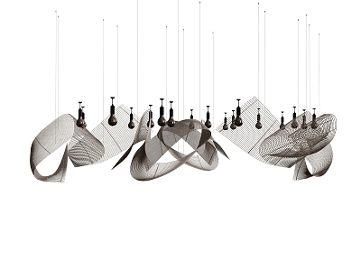 Pendant lamp Curved chandelier 3d model