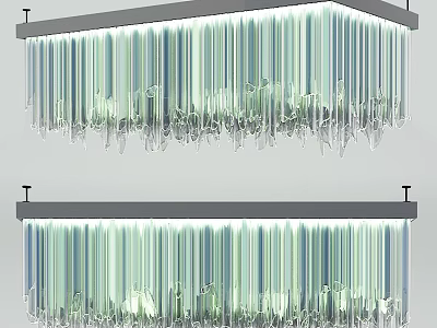 Elegant Modern Crystal Chandelier With Hanging Glass Strands And Soft Illumination 3d model