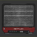 NETFLIX Red And Black Speaker Device With Grille Design And Control Buttons