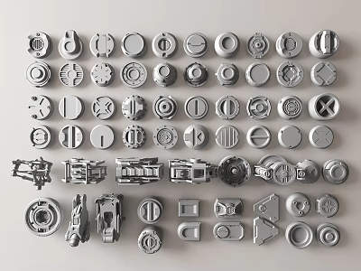 Various Types of Essential Hardware Tools and Metal Accessories for Home Use 3d model