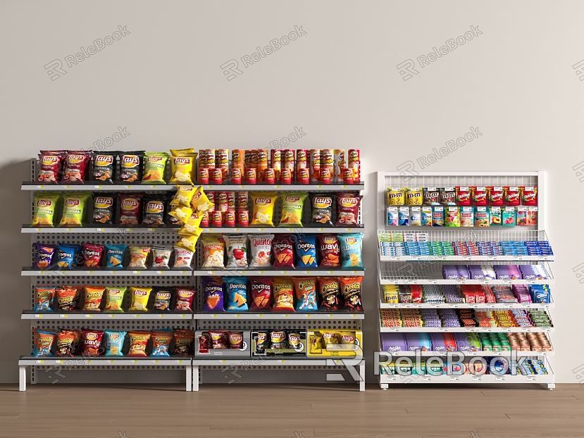 Shelf Shelf Display Cabinet Bagged Snacks Supermarket Shelf Fangtong Hook Shelf model