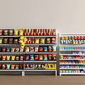 Shelf Display Cabinet Bagged Snacks Supermarket Shelf Fangtong Hook Shelf 3d model