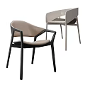 Modern Leisure Chairs With Beige Seats And Black Or Light Gray Frames 3d model