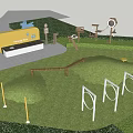 Pet Paradise Park Area With People Walking Pets Green Trees And Lush Greenery