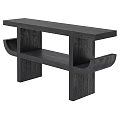 Black Wooden Entryway Console Table With Open Shelf And Modern Design 3d model