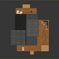 Modern Wooden House With Gray Roof Black Walls And Wooden Deck Balcony Staircase