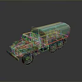 Green Military Tank With Turret And Tracks On Gray Background