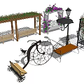 Diverse Landscape Seats With Wooden Iron Designs Pergola And Vine Decorations