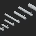 White Cylindrical Industrial Equipment Including Pressure Vessels And Storage Tanks With Different Sizes Arranged