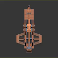 3D Rendered Orange Construction Crane With Mechanical Arm And Support Base