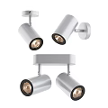 Modern Sleek Aluminum Downlights And Spotlights For Ceiling Lighting Design 3d model