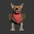 Cute Orange Dog With Pink Polka Dot Bandana And Brown Clover Backpack