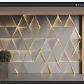 Modern background wall triangle shape background wall 3d model