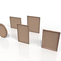 Stylish Decorative Picture Frames with Round and Square Shapes in Neutral Beige for Home Decoration