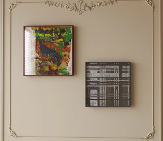 French Hanging Painting French Decorative Painting 3d model