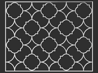 Modern Ceiling Design With Intricate Black And White Geometric Lattice Pattern 3d model