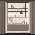 Modern Entryway Corridor Interior With Open Shelves Storage Cabinets And Decorative Items 3d model