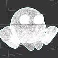 Cute Pink Game Movie Character With Large Shiny Eyes And Red Feet