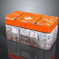 Orange Vintage Storage Box With Worn Design For Home Storage Needs