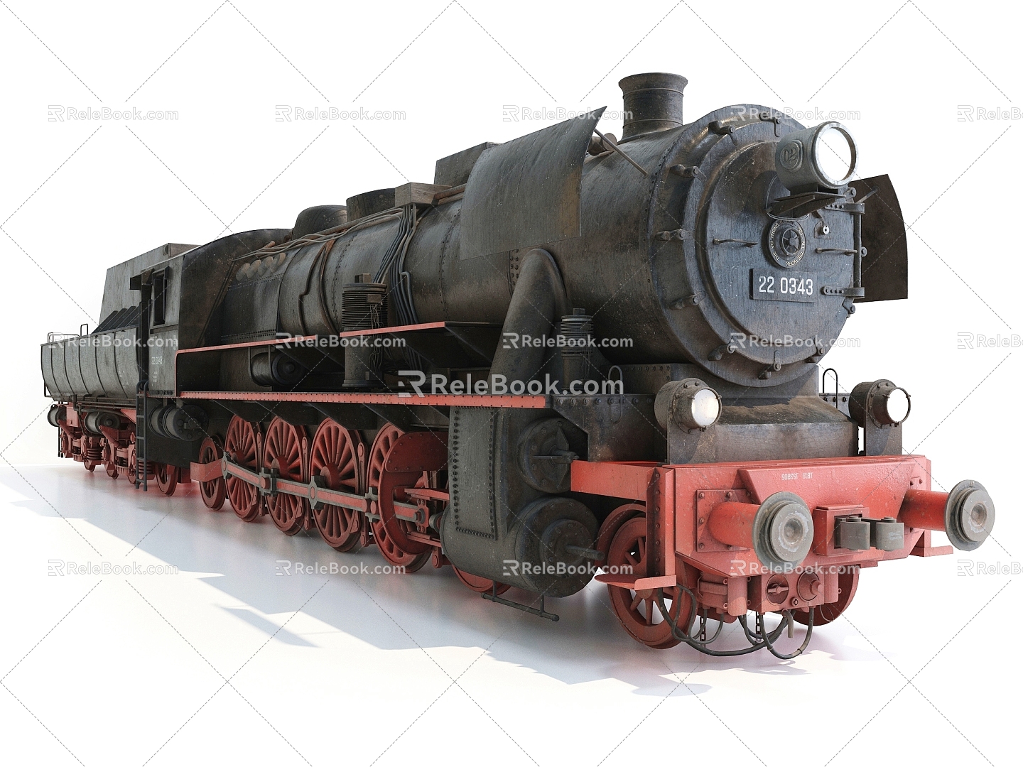 Modern style train train rail car 3d model