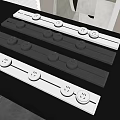 Modern Sleek Black And White Switch Panels With Multiple Buttons And Socket Outlets