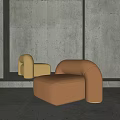 Modern Single Sofa Fabric Leisure Chair 3d model