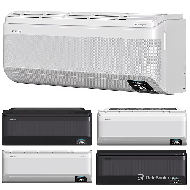 Samsung Air Conditioner Fan Modern Design White And Black Multiple Styles 3d model 