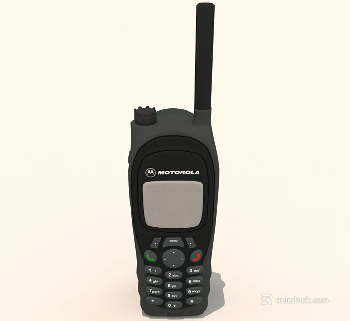 Motorola Black Walkie Talkie With Antenna Screen Control Buttons And Portable Design 3d model 