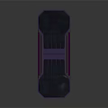 Modern Sports Skateboard With Sleek Design And Blue Purple Neon Lights