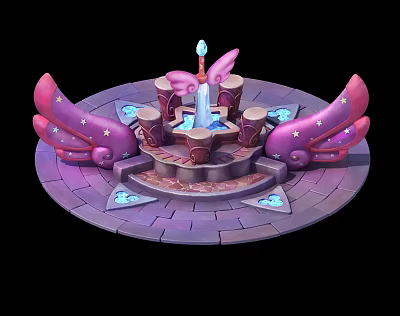 modern cartoon scene stage 3d model