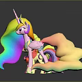 My Little Pony Colorful Game Movie Characters Standing In A Row With Dark Background Reflections