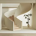 modern revolving staircase 3d model