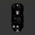 Black Open Top Sports Car With White Stripes Number 4 Sleek Modern Design