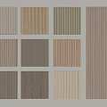 Assorted Wall Paneling Designs With Vertical Wooden Stripes And Multiple Color Finishes
