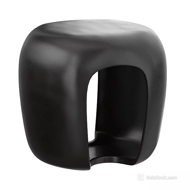 Black Modern Functional Table With Unique Shape And Smooth Surface Design 3d model