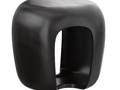 Black Modern Functional Table With Unique Shape And Smooth Surface Design 3d model