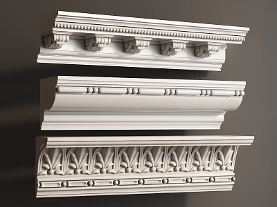 European-style gypsum line ceiling corner line carved 3d model