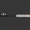 Multi Outlet Computer Power Strip with White Body Four Orange Outlets and Brown Power Cord