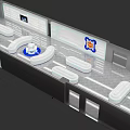 Modern Retail Store Interior Design With White Display Counters And Illuminated Ceiling 3d model