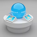 Computer Based Interactive Device With Blue Sphere Two Screens For 30 Second Digital Drawing