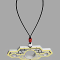 Traditional Style Openwork Pendant With Red Beads Yellow Frame And White Center
