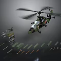 Military Helicopter Model Building Kit With Rotors And Assorted Detailed Parts