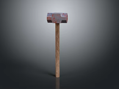 Sturdy Hardware Tool Hammer With Wooden Handle And Metal Head For Work 3d model