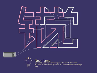 Modern Neon Lamp Combination With Glass Shade And Colorful LED Lights For Home Decor 3d model