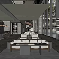 modern reception area sales office lobby reception area 3d model